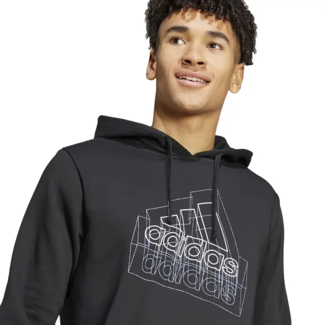 adidas Tech Graphic Hoodie (IW2636-Black) - Μαύρο 3