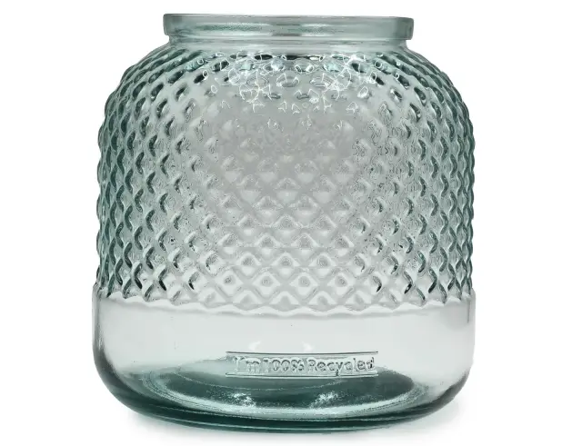 Διακοσμητικό Βάζο - Κηροπήγιο Glass Drops Diamante (5949) Aπό 100% ανακυκλωμένο γυαλί, Xωρητικότητας 3.3L, Διαστάσεων Ø 19 x Υ 19 cm 5949 3
