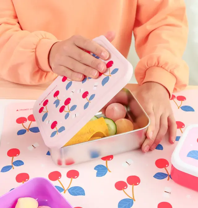 A Little Lovely Company Ανοξείδωτο Δοχείο Φαγητού Lunch Box 900ml - Cherries LBSSCH53 3