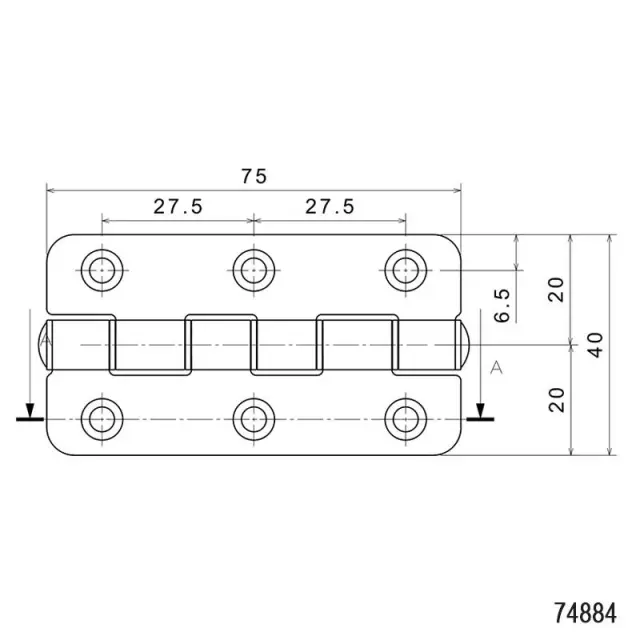 Μεντεσές Inox 316 Αθόρυβου Τύπου 40x75 mm 2