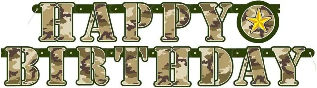 Γιρλάντα Happy Birthday Military - Παραλλαγή / 152 εκ.