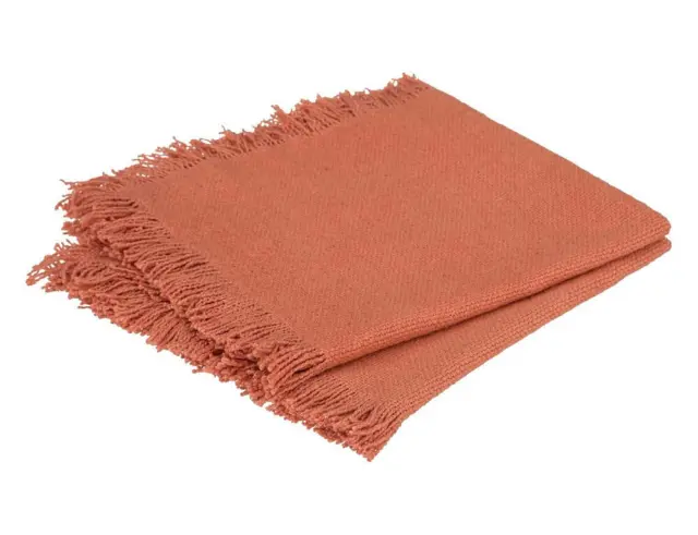 Σετ Πετσέτες φαγητού Maha Atmosphera με κρόσσια και διαστάσεις 40x40cm - Pink terracotta - 2 τεμάχια 194372N