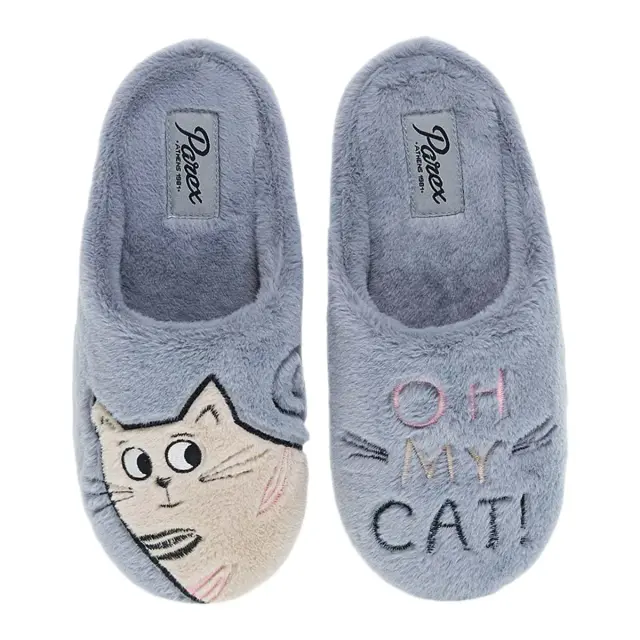 Parex Γυναικείες Παντόφλες Oh My Kat, Χρώμα Γκρι