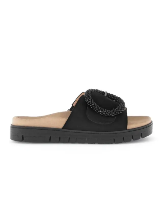 Gabor Παντόφλες Γυναικείο δέρμα Nubuck Μαύρο GAB/63745N 17-SCHWARZ 3