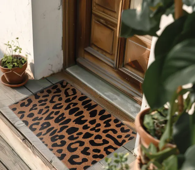 Nef-Nef Homeware Ταπέτο Εισόδου Κοκοφοίνικα Leopard 45x75 Natural 2