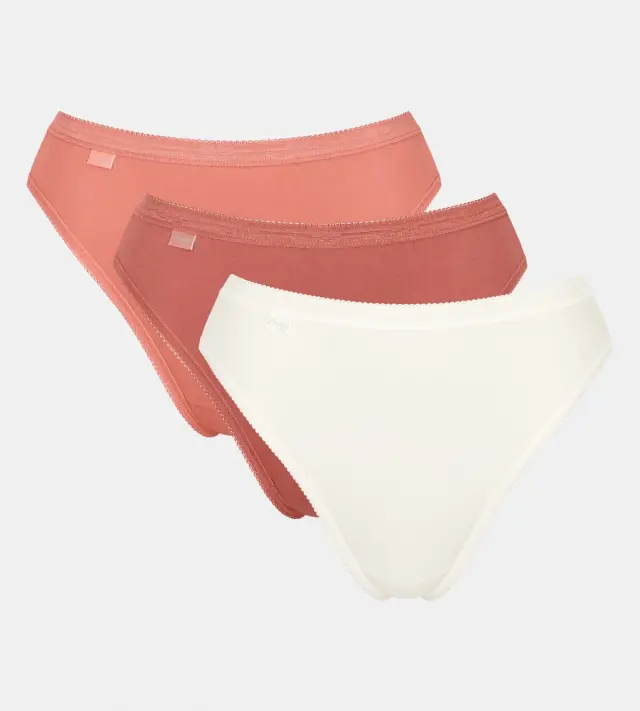 Sloggi Basic+ Cotton Tai Βαμβακερά Σλιπ 3-Pack Συνδυασμός Πορτοκαλί - 2XL 2