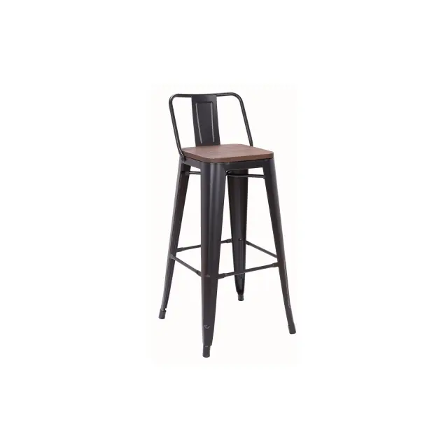 Σκαμπώ Bar RELIX Μέταλλο/Ξύλο Μαύρο 44x44 H.100cm