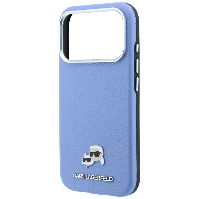 Karl Lagerfeld® Grained K&CH Heads MagSafe Θήκη για iPhone 17 Pro/18 Pro- Blue. 3