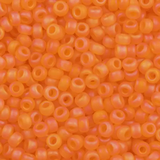 Χάντρα Miyuki Round Rocailles 8/0 - 138FR - Matte Transparent Orange AB ~25gr