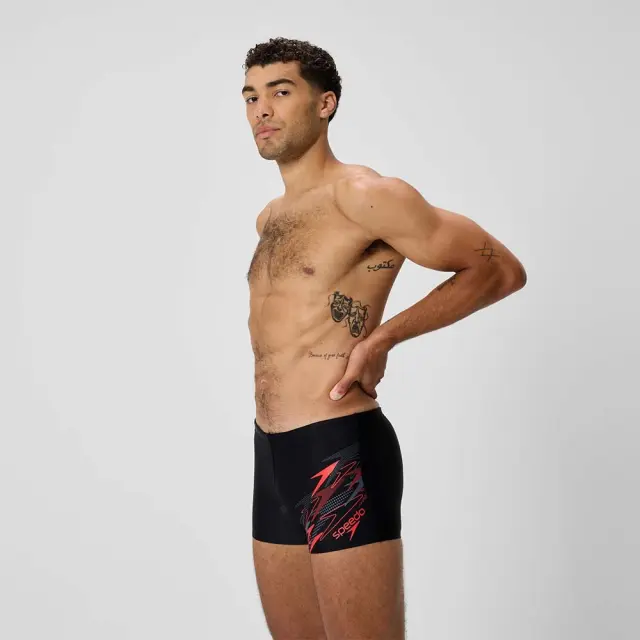 Speedo Men's Medley Logo Aquashort Μαύρο - Κόκκινο 811354003 (Speedo) 3