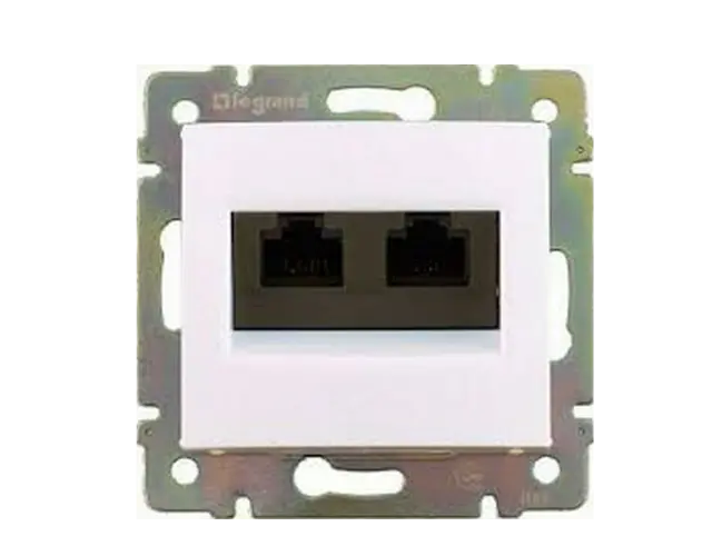 Legrand Valena Διπλή Πρίζα Δικτύου RJ45 χωρίς Πλαίσιο Τύπου Cat6 σε Λευκό Χρώμα 774247