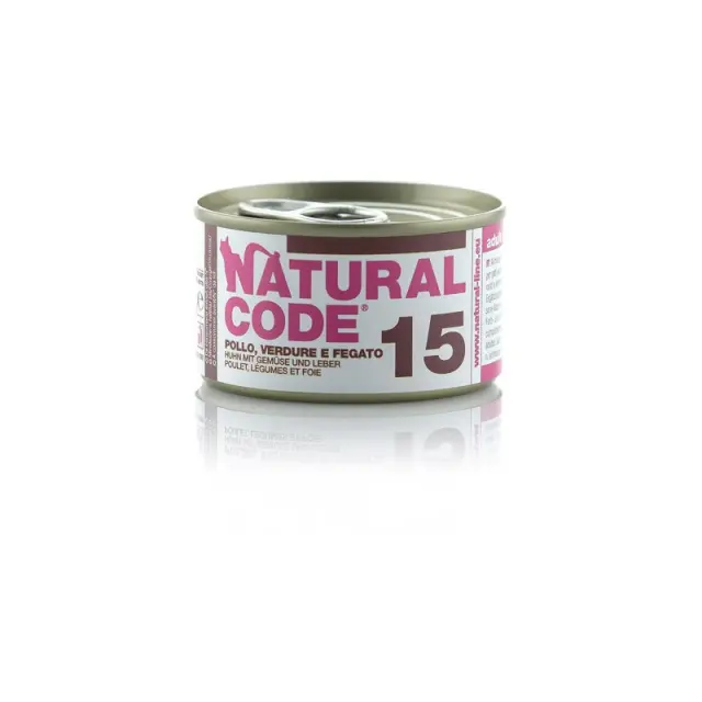 Natural Code 15 Κονσέρβα με Κοτόπουλο, Λαχανικά & Συκώτι 85gr Μονόχρωμο