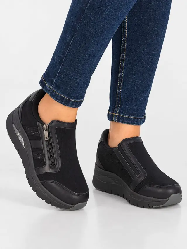 Donna Serena Sneakers Γυναικείο δέρμα/ύφασμα Μαύρο DSE/146138 NERO - 35 2