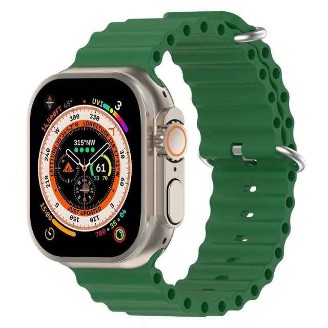 OceanWave Version Λουράκι Σιλικόνης για Apple Watch 44/45/46/49mm - Alfalfa Grass OEM