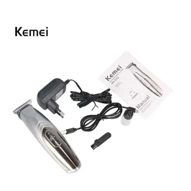 Kemei Επαναφορτιζόμενη Κουρευτική Μηχανή Ασημί KM-2713 2