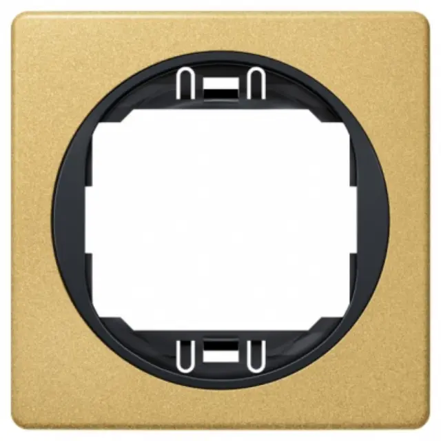 EON E6801.GE One-gang frame 80x80, gold with black holder 15.005.0162