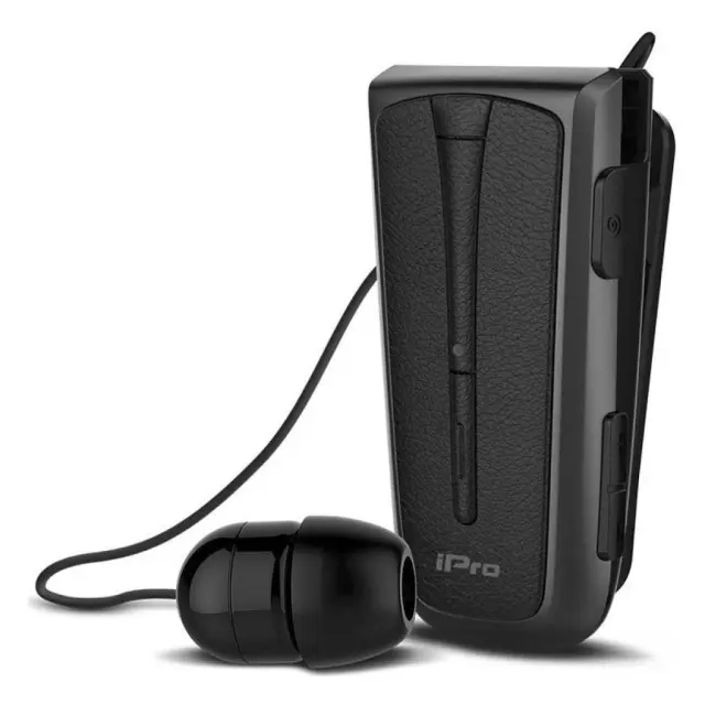 Στερεοφωνικό Ακουστικό Bluetooth iPro RH219s Retractable με Δόνηση Μαύρο-Γκρι N47188