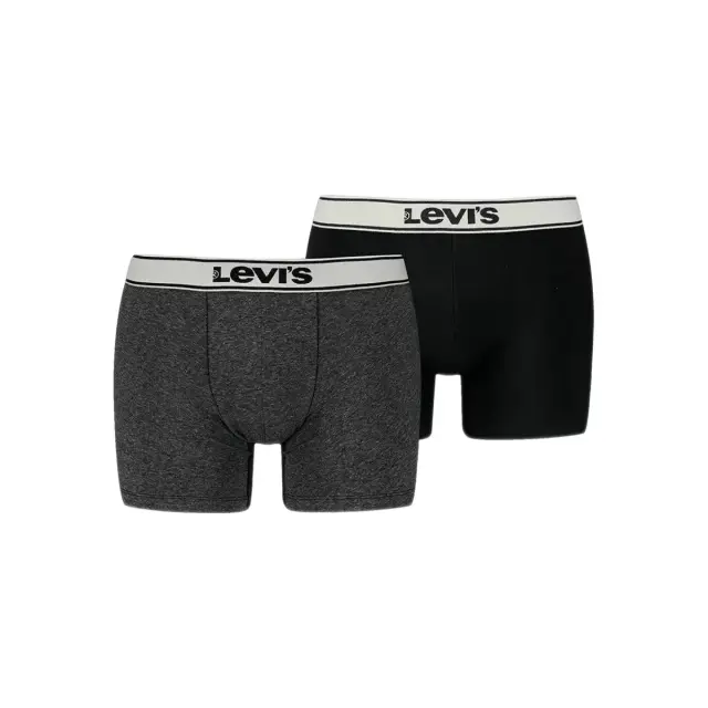 Levi's Ανδρικό Boxer Vintage Heather Brief Organic Cotton - Διπλό Πακέτο, Χρώμα Μαύρο - XL