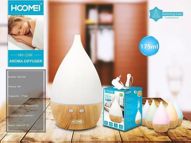 Συσκευή για Αρωματοθεραπεία 4W 175ml Hoomei HM-2266 Wood 2