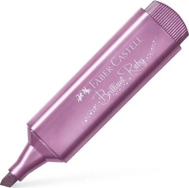 Μαρκαδόρος Υπογράμμισης Faber Casell 1546 Μεταλλικός Ρουμπινί