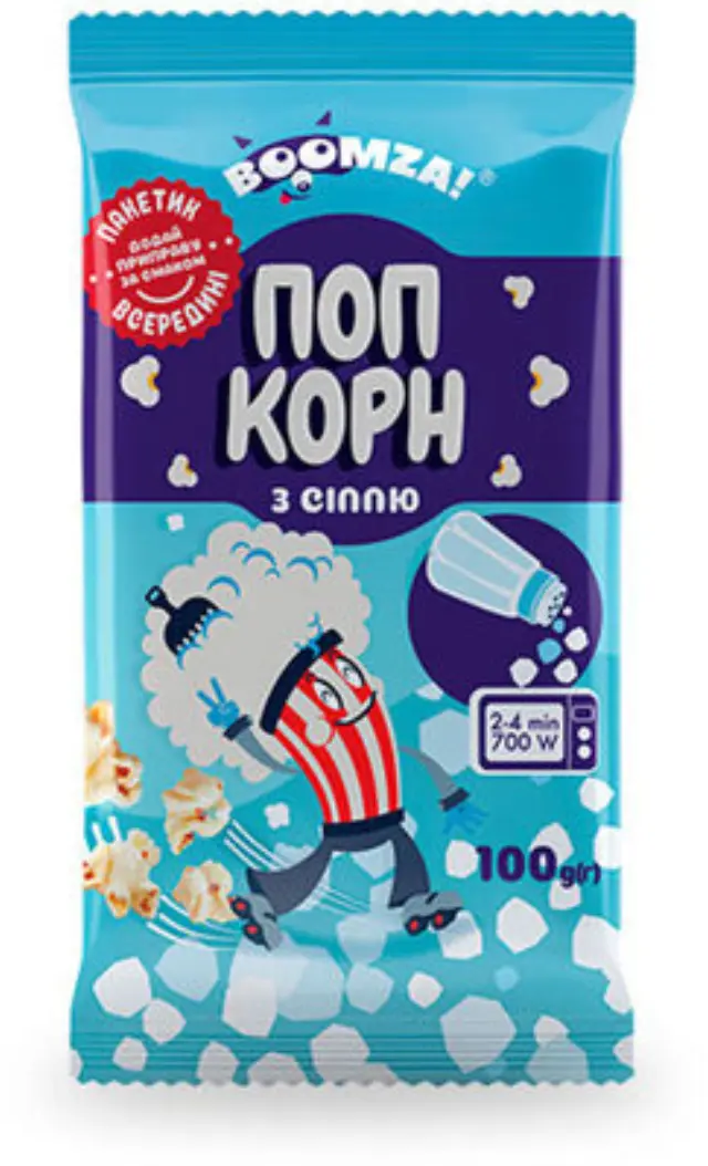 Boomza Pop Corn για φούρνο μικροκυμάτων με αλάτι 100gr