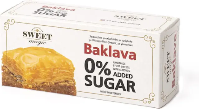 Sweet Magic | Baklava 0% Sugar Μπακλαβάς Χωρίς Ζάχαρη | 4x50g
