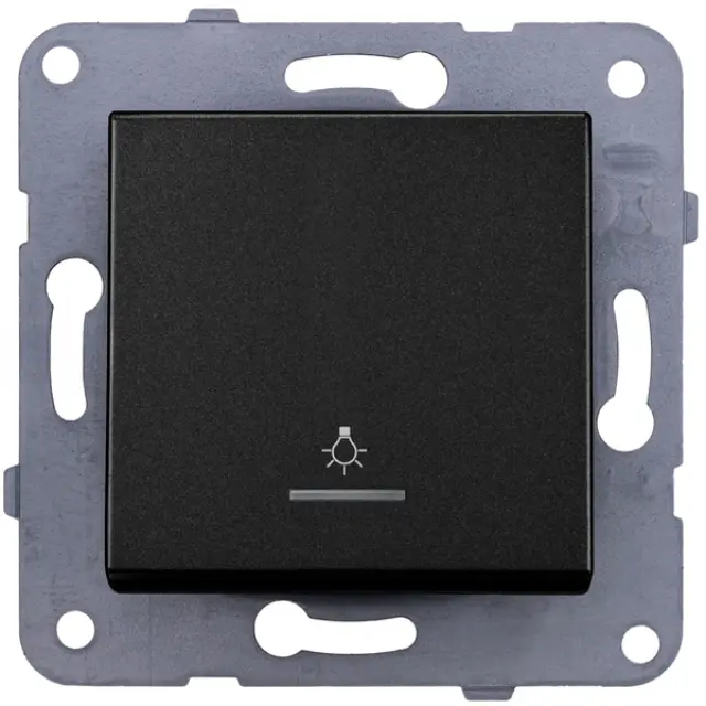 Novella-Trenda Black (Quick Connection) Illuminated Light Switch
