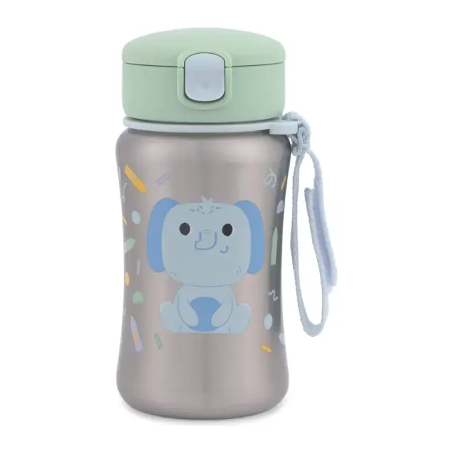 Skip Hop Besties Squad Ανοξείδωτο Παγούρι με Καλαμάκι 350ml Elephant Green