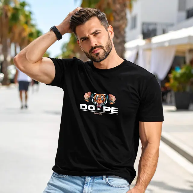 T-shirt Noshame® Μαύρο με τύπωμα Dope Elephant - 122478 - XXL