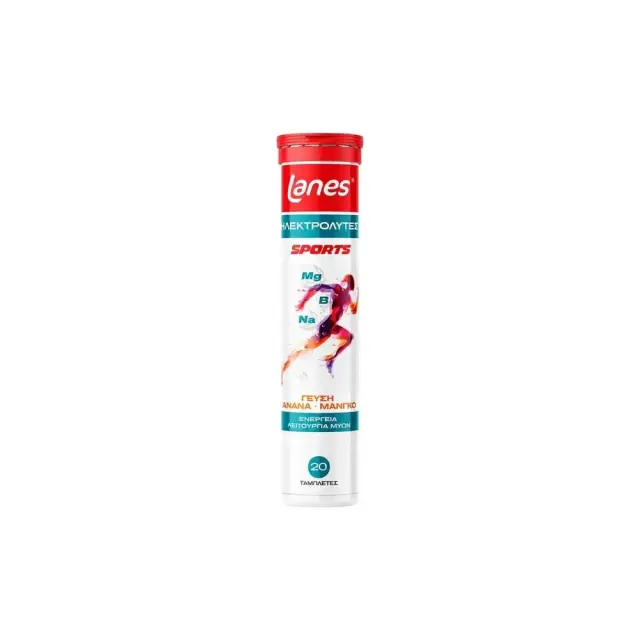 Electrolytes Sports με Γεύση Ανανά & Μάνγκο Συμπλήρωμα Ηλεκτρολυτών για την Υποστήριξη κατά την Έντονη Σωματική Δραστηριότητα 20 Αναβράζον Δισκία