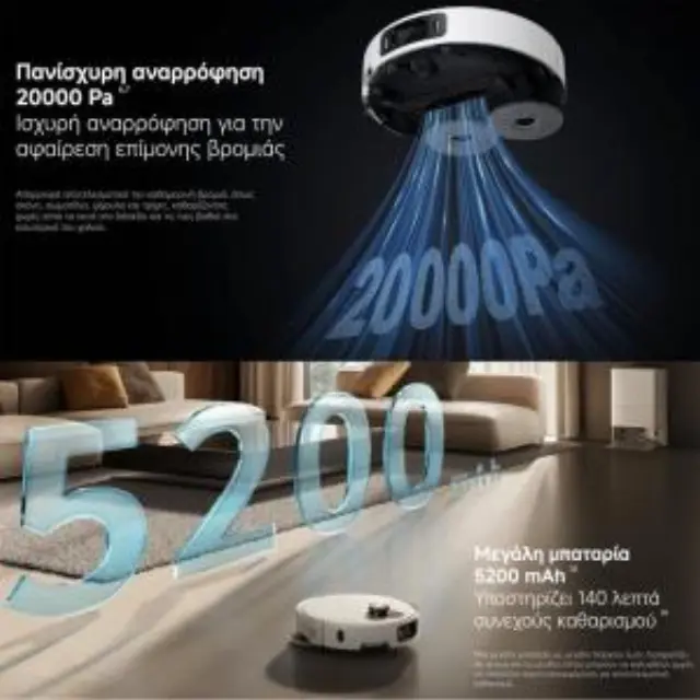 Ρομποτική Σκούπα - Σφουγγαρίστρα Xiaomi Robot 5 5200mAh Λευκό N70801 3