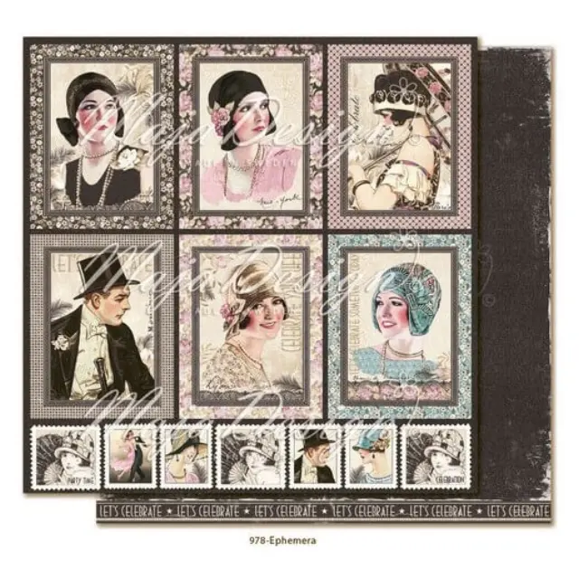 Χαρτί Scrapbooking Maja Collection διπλής όψης, Celebration - Ephemera