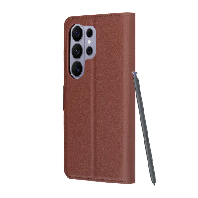 Techsuit® Leather Folio Θήκη για Galaxy S26 Ultra- Browm 3