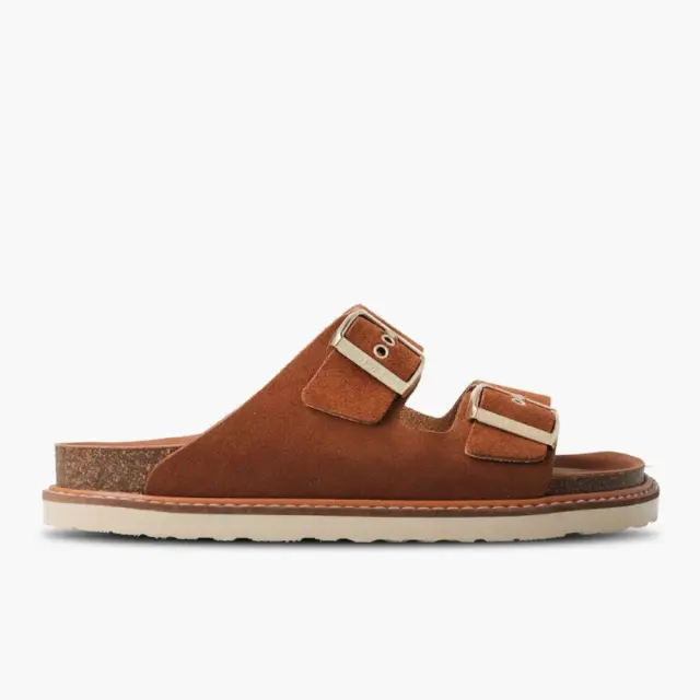 Genuins Πέδιλα Γυναικείο δέρμα suede Καφέ GEN/HAWAII VELOUR MANDORLA