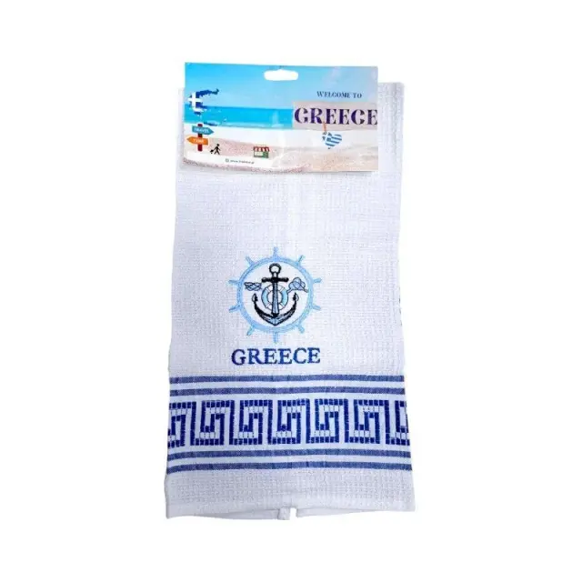 Πετσέτα ποτηρόπανο Souvenir με κέντημα - Σετ 12pcs - Greece - 416228