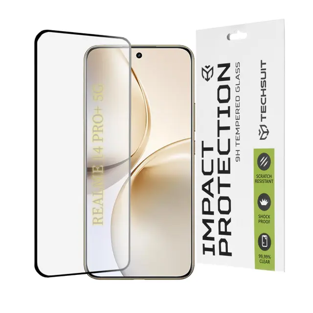 Techsuit - Full Cover Glass Curved Screen - Realme 14 Pro Plus+ - Black