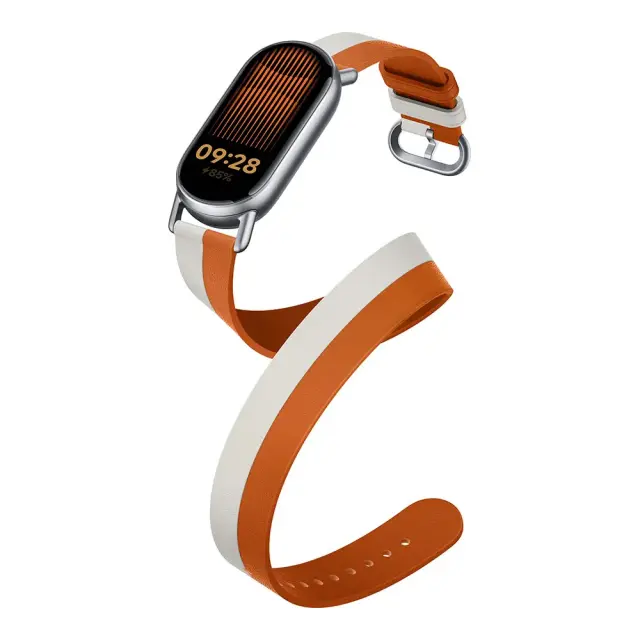 Xiaomi Smart Band 9 Leather Strap White&Orange BHR8724GL 2