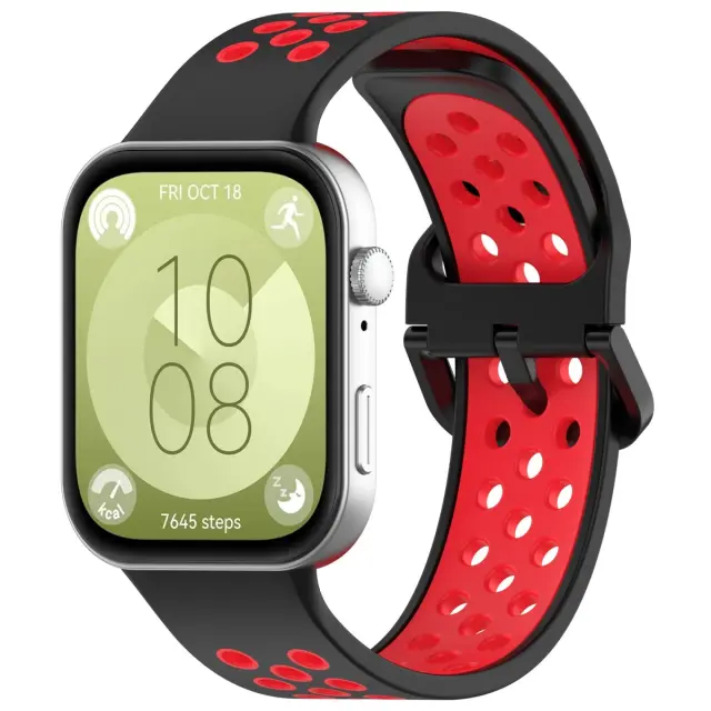 Breathable Λουράκι για Huawei Watch Fit 3/4/4 Pro/5/5 Pro-Black/Red OEM