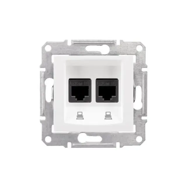 Sedna - double data outlet - RJ45 cat.5e UTP without frame white
