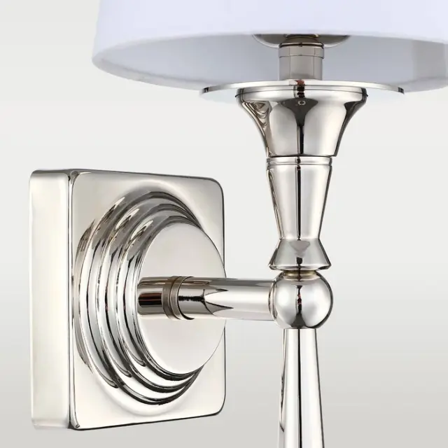 Sconce Austin W01258NI-WH νίκελ με λευκό καπέλο – κομψό και αρμονικό φωτιστικό τοίχου Nickel Χρώμιο 2