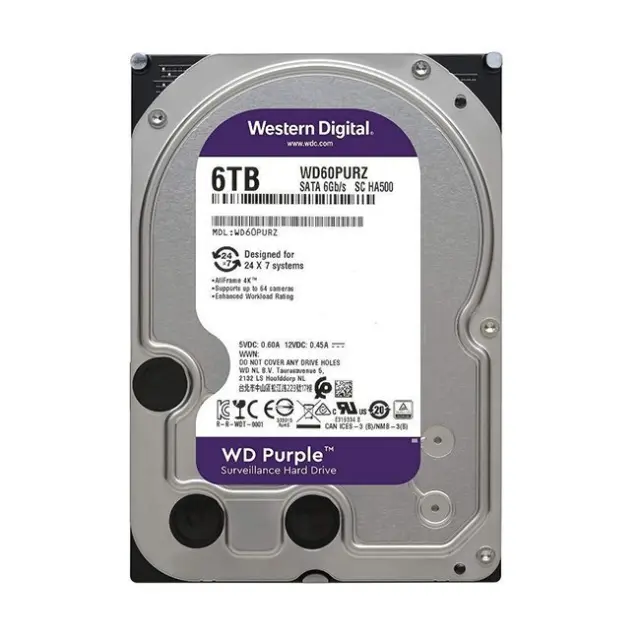 Western Digital Purple 6TB 5400RPM 256MB Sata III (WD64PURZ)