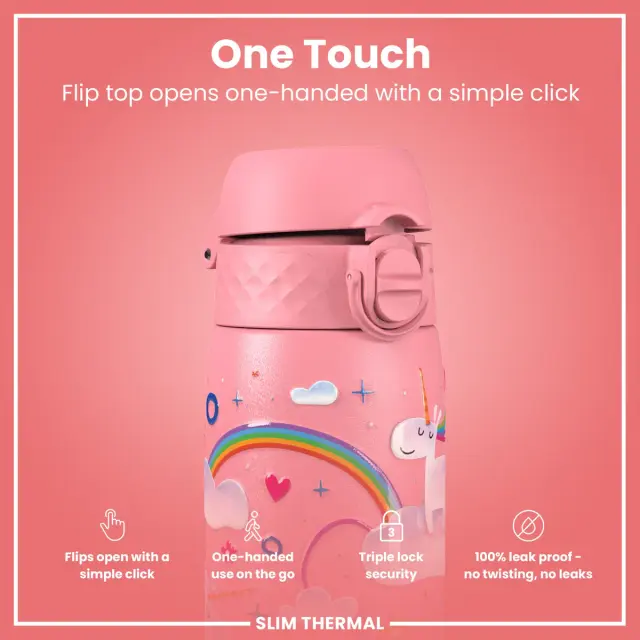 ION8 Ανοξείδωτο Παγούρι Θερμός 500ml Μονόκερος Ουράνιο Τόξο 089189 3