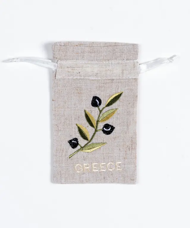 Σαπουνοθήκη (10τμχ) GREECE (9cm x 14cm) άμμου με χρώμα -