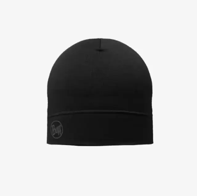 Buff Merino Lightweight Σκούφος Solid Black - One size
