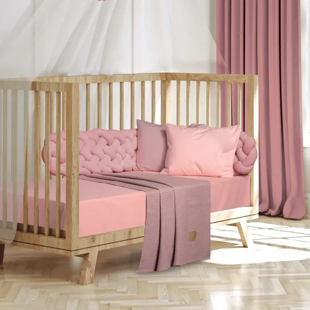 Κουβέρτα Πικέ 80x110 Λίκνου Greenwich Polo Club Essential 8872 Pink 100% βαμβακερό 2