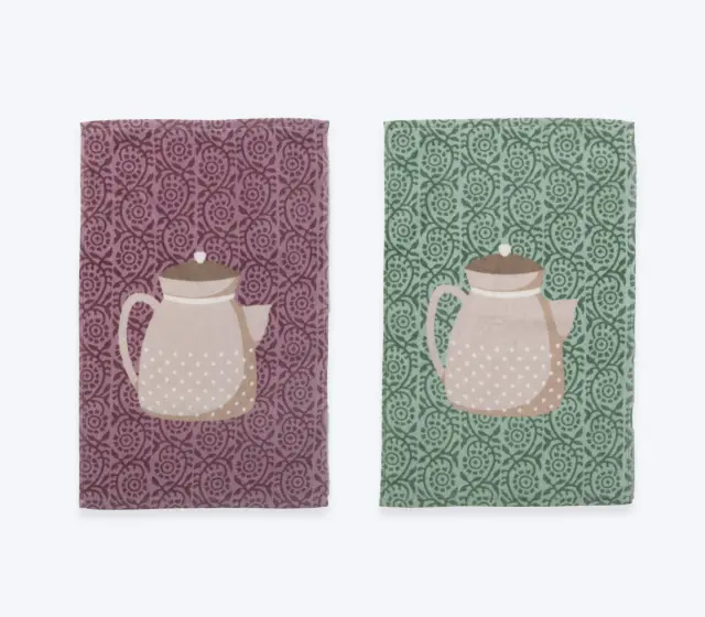 Nef-Nef Homeware Ποτηρόπανο My Teapot Βελουτέ 40x60 Mauve 3
