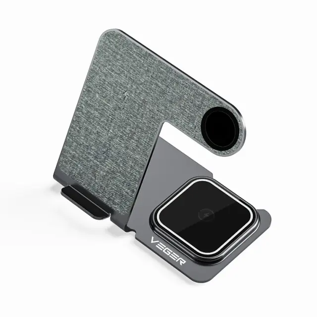 Veger Ασύρματος Φορτιστής (Qi Pad) Γκρι (Y9) 2