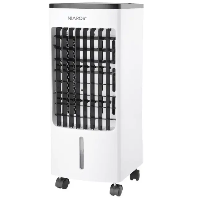 Επιδαπέδιος Ανεμιστήρας Niaros Tatasu Air Cooler 80W με Ψύκτες 4lt & Τηλεχειριστήριο Λευκό N71282