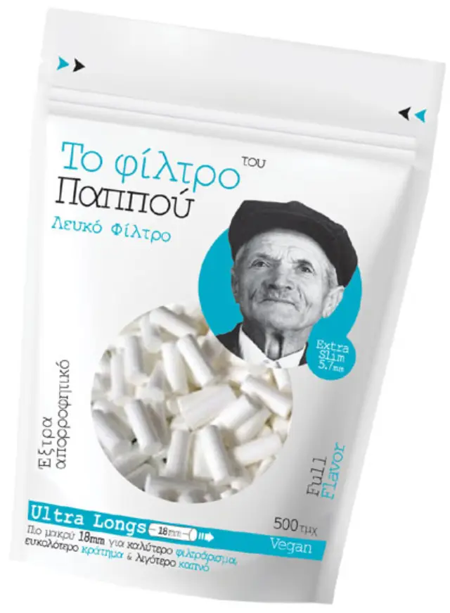 Του Παππού Φιλτράκια (47635) - Μακρύ 18mm Ultra Slim σε Σακουλάκι 500τεμ. - 5.7mm