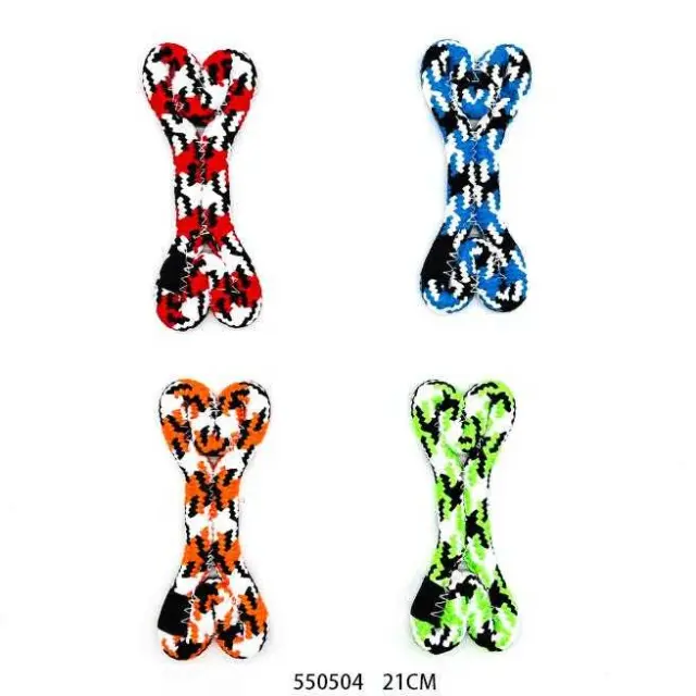 Παιχνίδι σκύλου κόκκαλο από σχοινί - 21cm - 12pcs - 550504 2